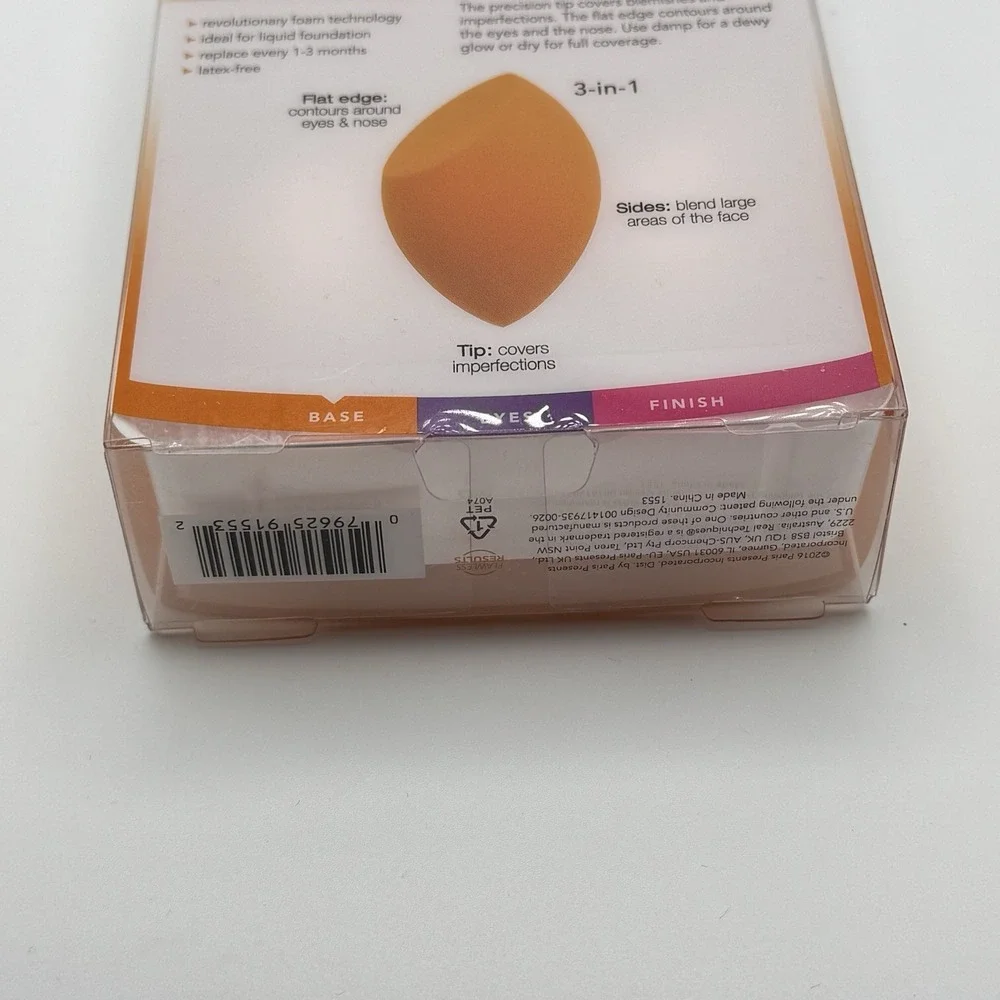 Real Techniques Makeup Sponge 4pc Set Miracle Complexion‎ Blender, Vegan, Orange